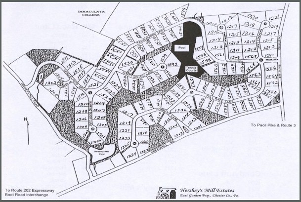 Historic plan of Hershey's Mill Estates